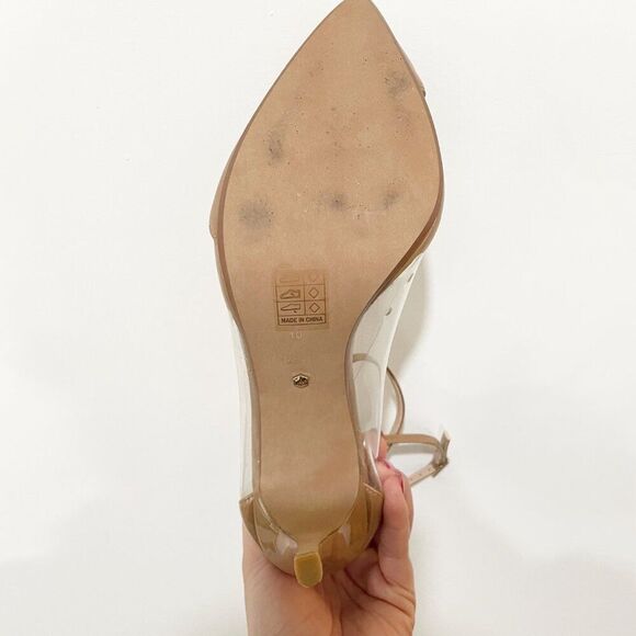 RAYE Nude Pointed Wrap Lace up 5 " Heel Stilettos 10 Quite Luxury Neutrals - Picture 11 of 12